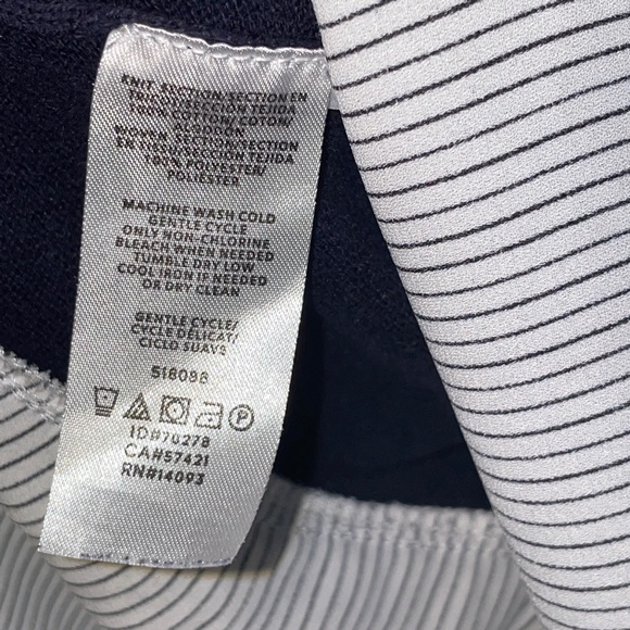 EUC Loft Striped Crossover Back Mixed Media Sweater Tee Size 4X - Picture 6 of 8